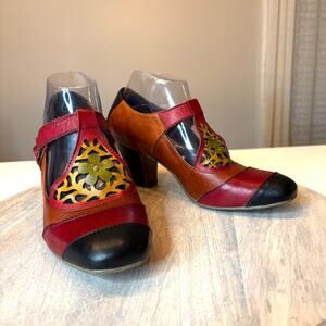 L'Artiste Spring Step Jardin Leather Mary Jane Heels Women's EU 38 US Size 8